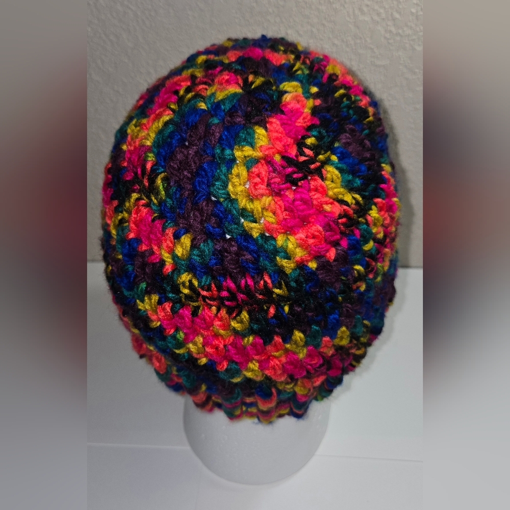 Handmade Multicolor Knit Beanie - Picture 2 of 4